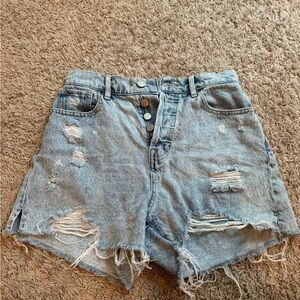 PacSun Blue Jean Shorts Distressed High-Waisted